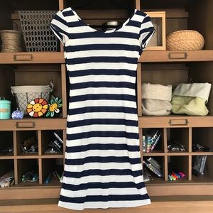 Blue/White Stripe Scoop Neck Dress